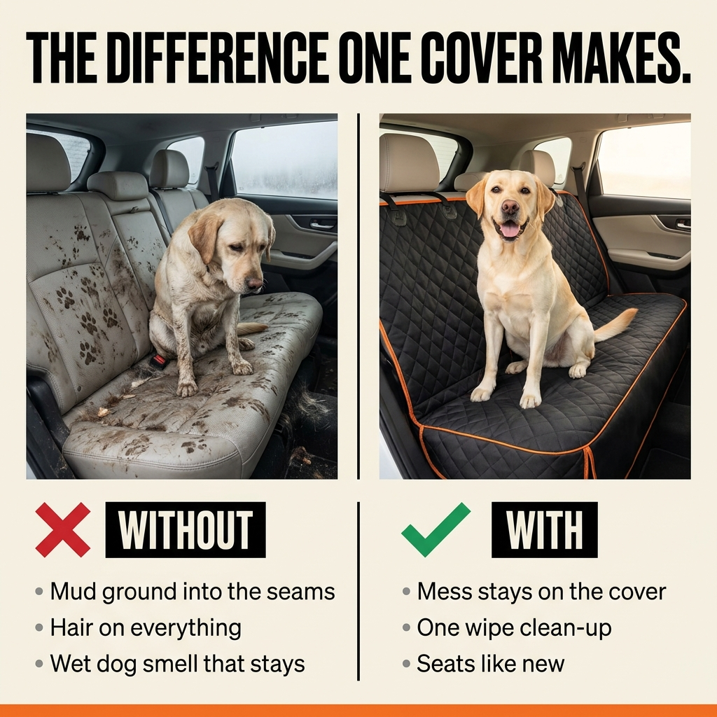 Backseat Buddy™ Waterproof Dog Seat Cover